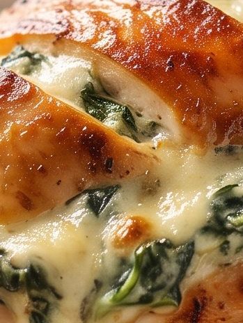 Frango recheado com espinafre